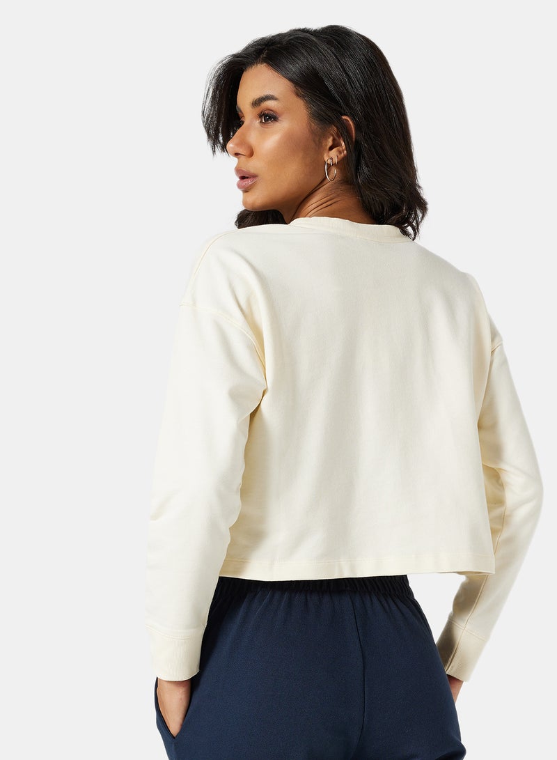Sivvi x D'Atelier - Eco-Friendly Graphic Long Sleeve Loungewear T-Shirt Off White - Image 1