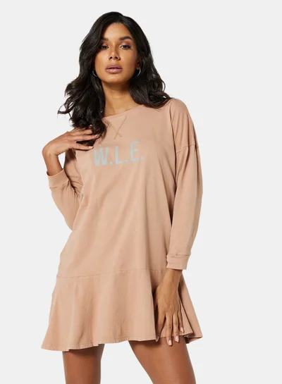 Sivvi x D'Atelier Eco-Friendly Ruffle Loungewear Nightdress Light Brown