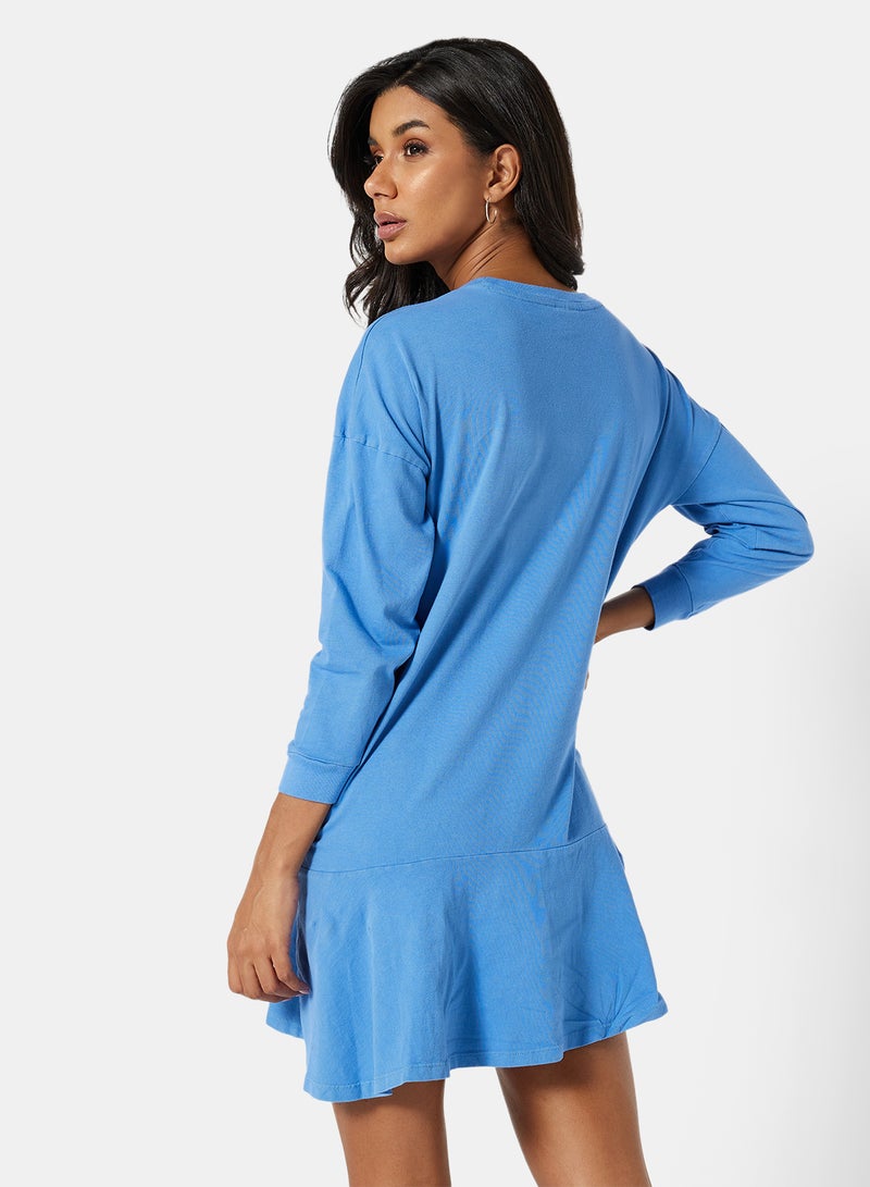 Eco-Friendly Ruffle Loungewear Nightdress Light Blue - v1664778093/N51405531V_2