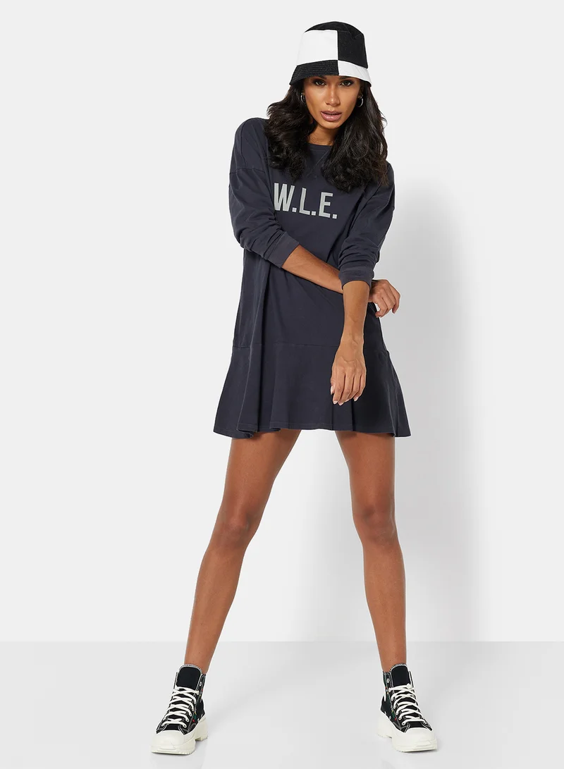 Sivvi x D'Atelier Eco-Friendly Long Sleeve Nightdress Charcoal Grey