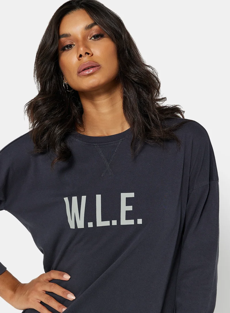 Sivvi x D'Atelier Eco-Friendly Long Sleeve Nightdress Charcoal Grey