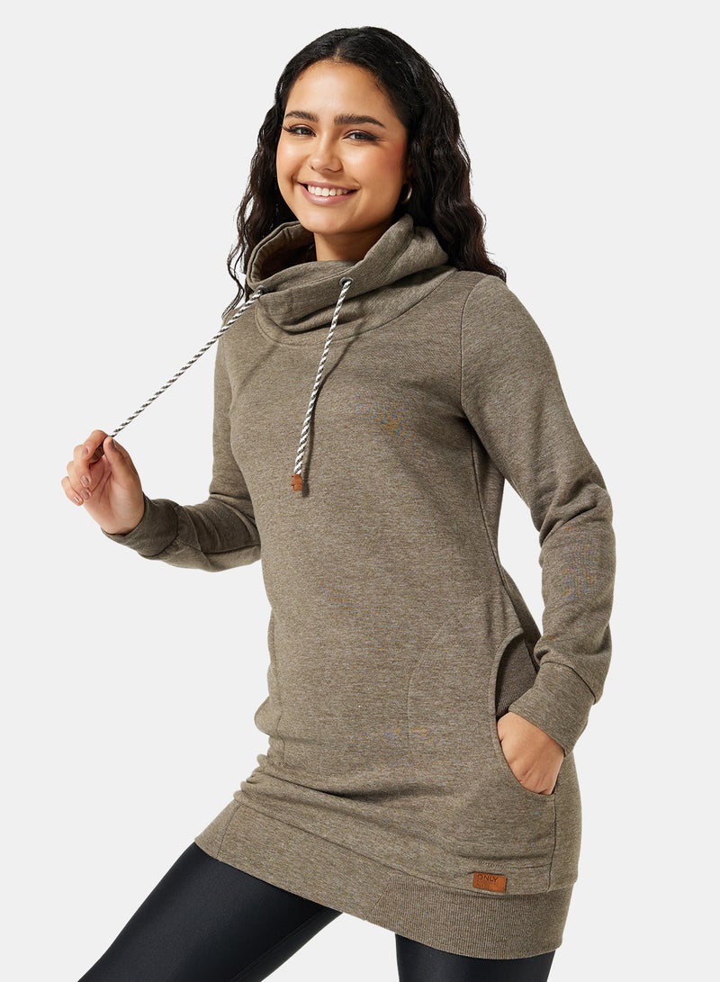 ONLY - Essential Longline Hoodie Green - Image 1