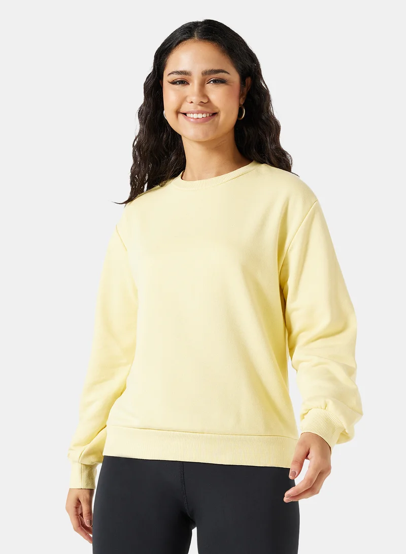 NA-KD Basic Sweatshirt Yellow