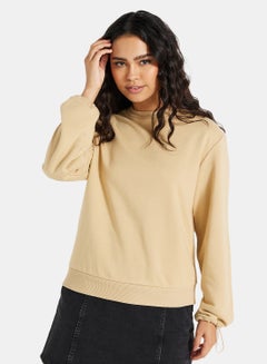 NA-KD Basic Sweatshirt Beige  - Image 1