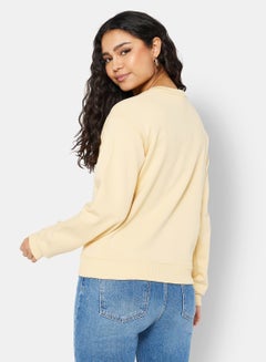 NA-KD Graphic Printed Sweatshirt Yellow  - Image 2