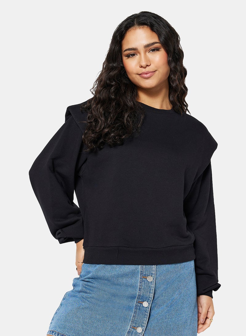 Round Neck Sweatshirt Black - v1664778304/N45305751V_1