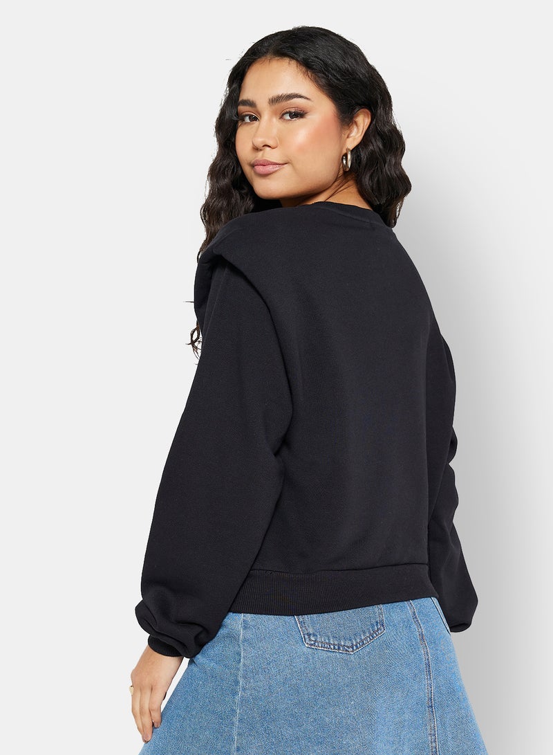 Round Neck Sweatshirt Black - v1664778304/N45305751V_2