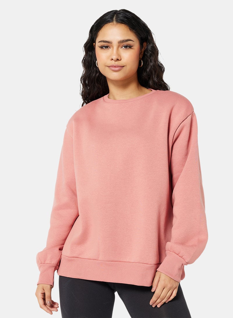 NA-KD - Long Sleeve Sweatshirt Dusty Pink - Image 1