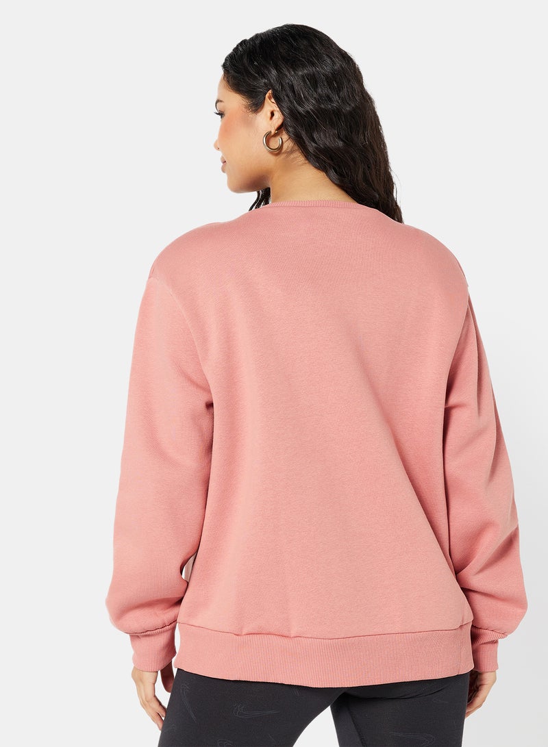NA-KD - Long Sleeve Sweatshirt Dusty Pink - Image 1