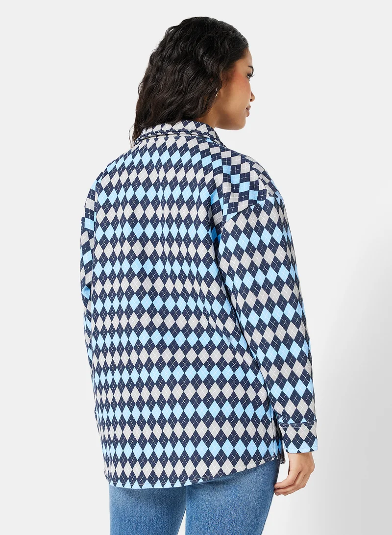 Daisy Street Geometric Print Shirt