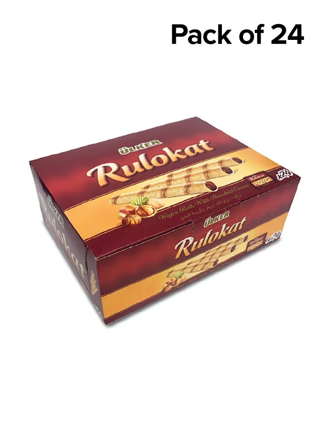 أولكر رولوكات - لفائف ويفر بكريمة البندق 24جرام عبوة من 24 قطعة