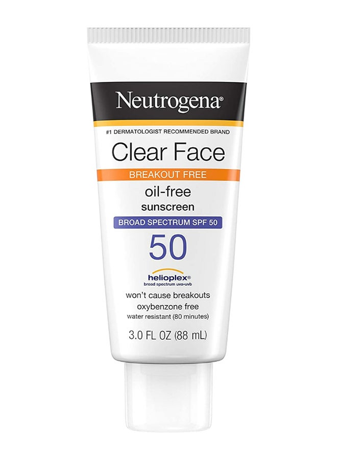 Clear Face Oil Free Sunscreen 3Fluid Ounce - v1664784030/N53354963A_1