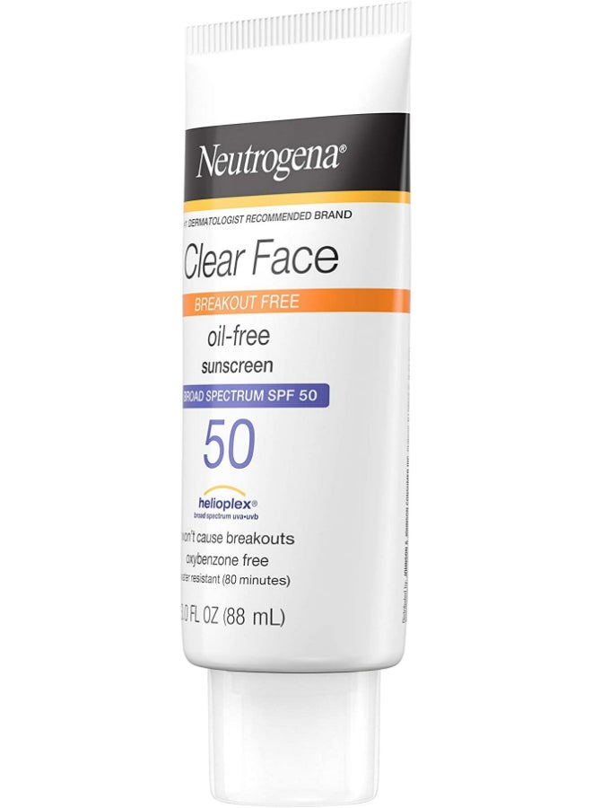 Clear Face Oil Free Sunscreen 3Fluid Ounce - v1664784030/N53354963A_2