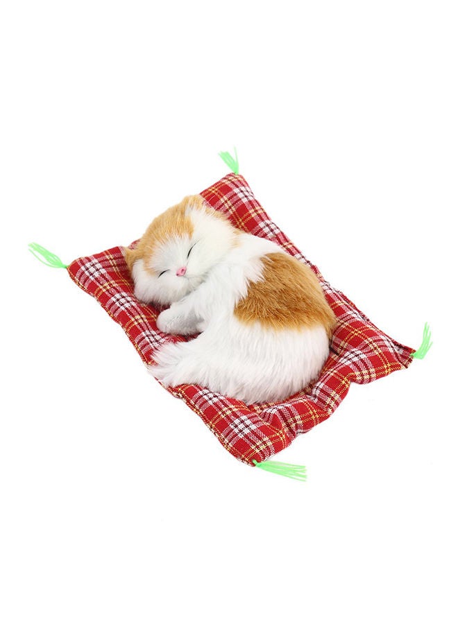 Mini Lovely Simulation Animal Doll Plush Sleeping Cats with Sound Kids Toy  - Image 1