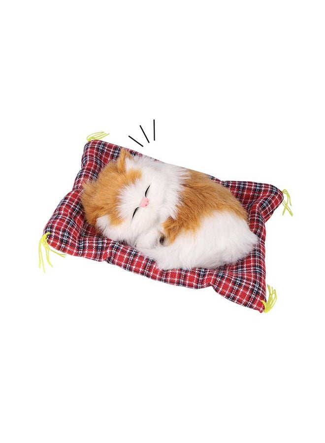 Mini Lovely Simulation Animal Doll Plush Sleeping Cats with Sound Kids Toy  - Image 2