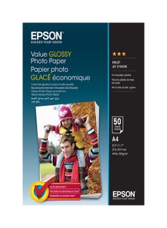 Value Glossy Photo Paper A4 - 50 Sheets White