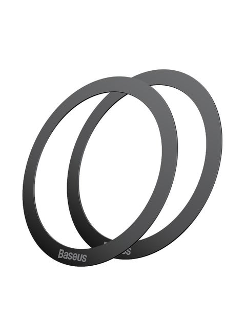 2 Pieces Halo Series Magnetic Metal Ring Ultra Thin Compatible with MagSafe, Qi-Enabled Devices Compatible for iPhone 14/14 Pro/13/13 Pro/13 Mini/13 Pro Max/12 and Andriod Wireless Charging Devices Black