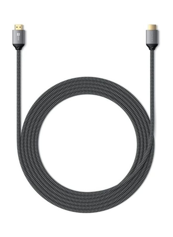 SATECHI 8K Ultra High Speed HDMI Cable 2M Braided Nylon 24K Gold Plated Connector Black - Image 2