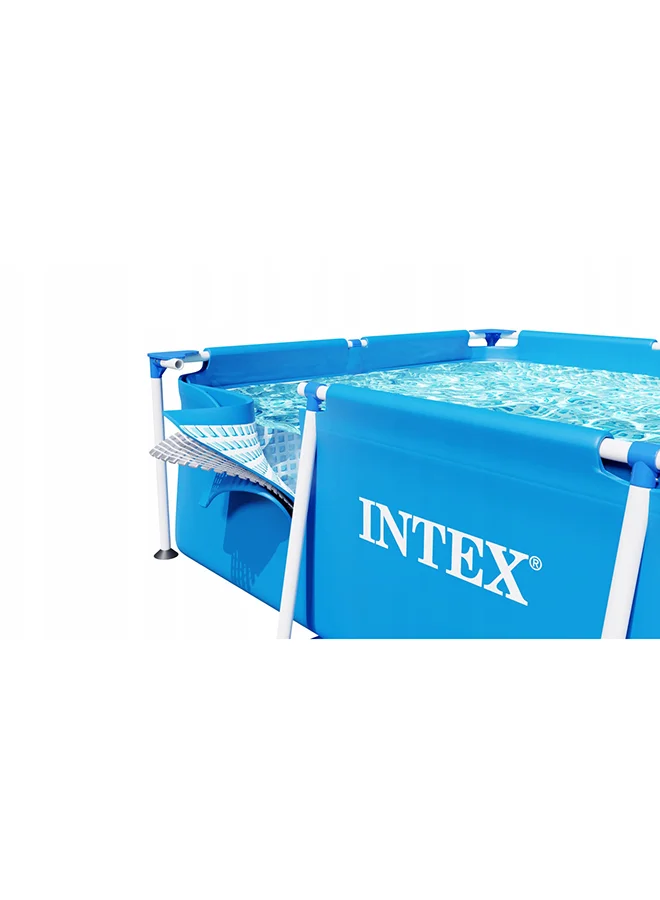 INTEX Superior Strength And Longer Durability Sturdy Rectangular Unisex Frame Swimming Pool Blue Model 28270 Summer Fun Water Play 220x150x60 cm