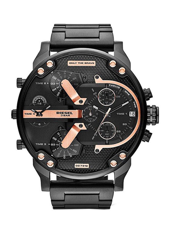 Men's Mr. Daddy 2.0 Round Shape Stainless Steel Chronograph Wrist Watch 66 mm - Black - DZ7312 - v1664803365/N12893169A_1