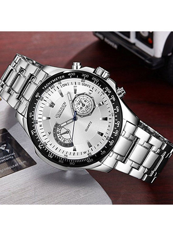 CURREN - Men's Waterproof Stainless Steel Chronograph Watch WT-CU-8020-W - Image 1