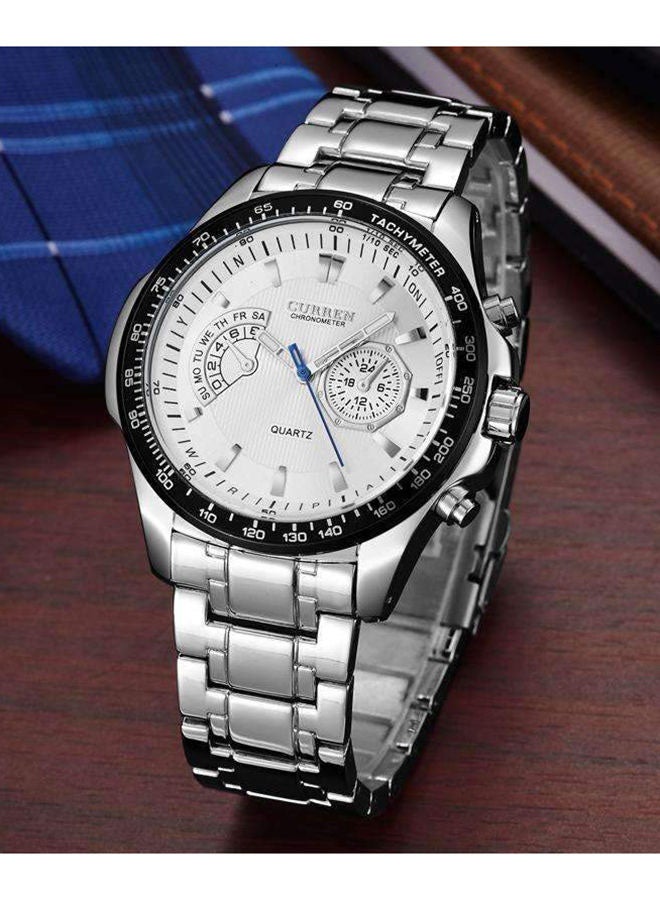 CURREN - Men's Waterproof Stainless Steel Chronograph Watch WT-CU-8020-W - Image 1