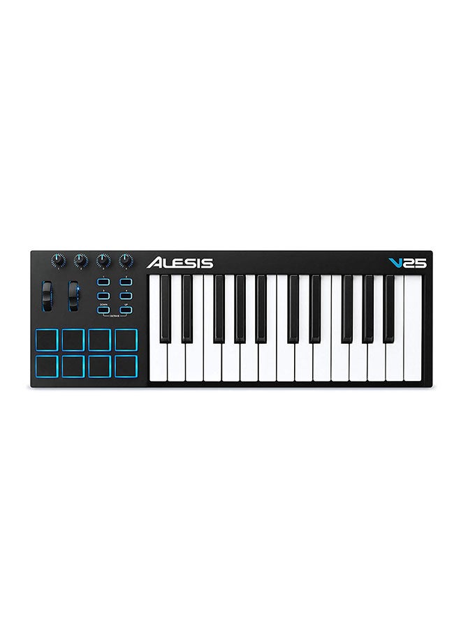 V25 25-Key USB/MIDI Keyboard Controller - Black MP3