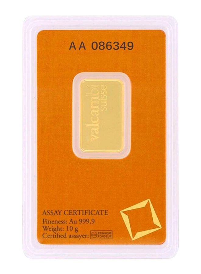 Malabar Gold and Diamonds - Valcambi Suisse 24 Karat (999.9) 10g Gold Bar - Image 1
