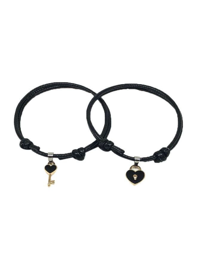 Beauenty - 2-Piece Key And Lock Charm Bracelet - Image 1