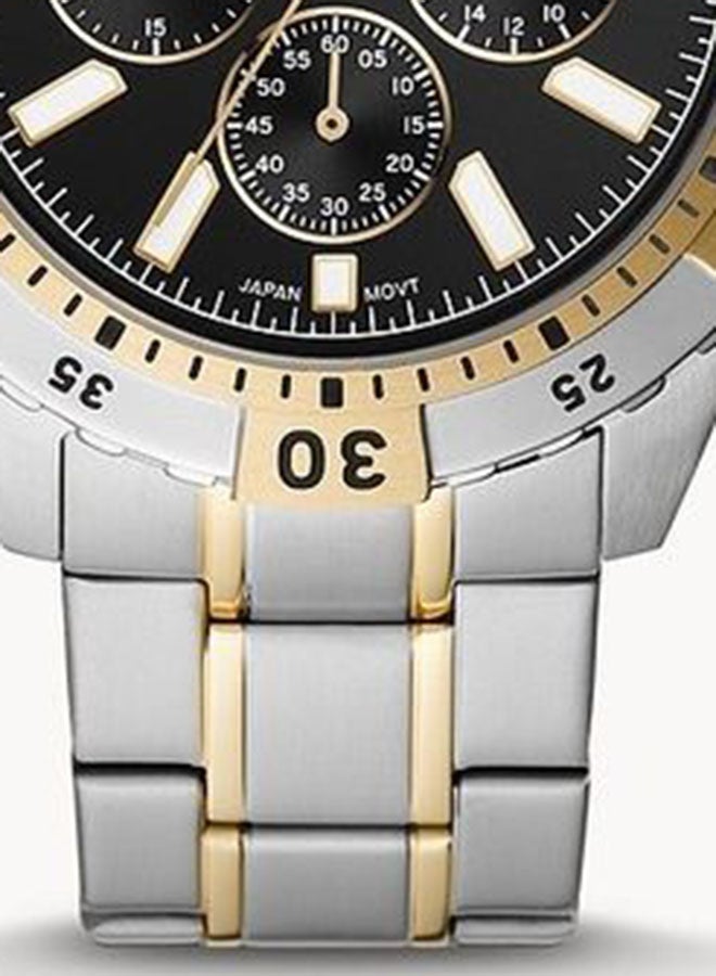 FOSSIL - Men's Garrett Chronograph Stainless Steel Watch - 44 mm - Silver/Golden - Image 1