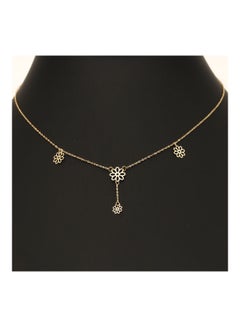 Gold Zone 18k Real Gold Four Flower Necklace  - Image 4