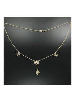 Gold Zone 18k Real Gold Four Flower Necklace  - Image 3