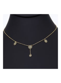 Gold Zone 18k Real Gold Four Flower Necklace  - Image 5