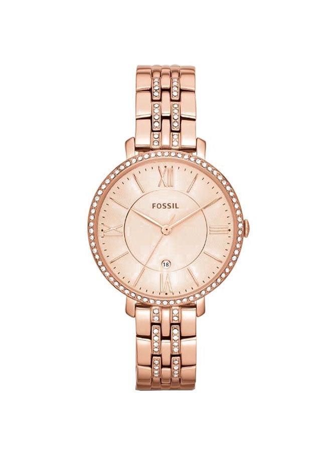 FOSSIL - Women's Water Resistant Stainless Steel Analog Wrist Watch ES3546 - 36 mm - Rose Gold - Image 1
