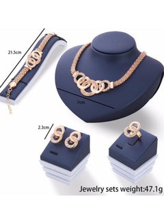 كياوكاي طقم مجوهرات مطلي بالذهب والكريستال  - Image 3