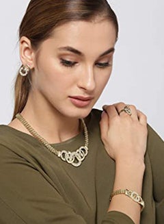 كياوكاي طقم مجوهرات مطلي بالذهب والكريستال  - Image 5