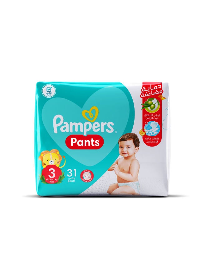 بامبرز حفاضات كلوت مع لوشن وزيت زيتون، مقاس 3، 31 حفاضة، 6-11 كجم - Image 1