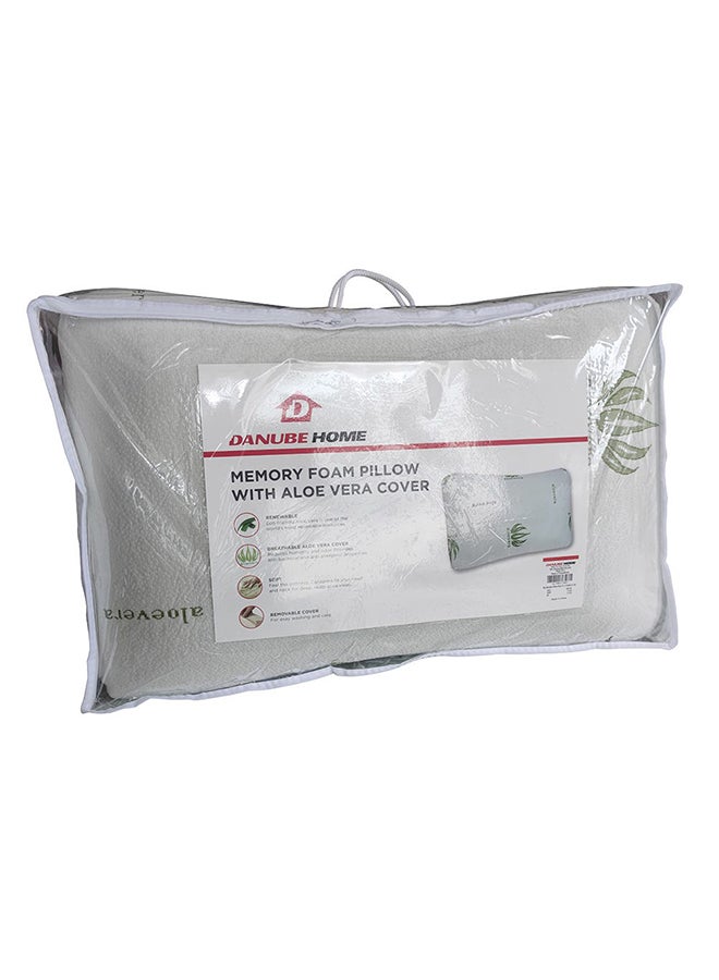DANUBE HOME Big Shoulder Memory Foam Pillow 2 Pieces Hypoallergenic Side And Back Sleeping Pillows For Neck And Shoulder Support Polystyrene White 70x45x14cm  - Image 3