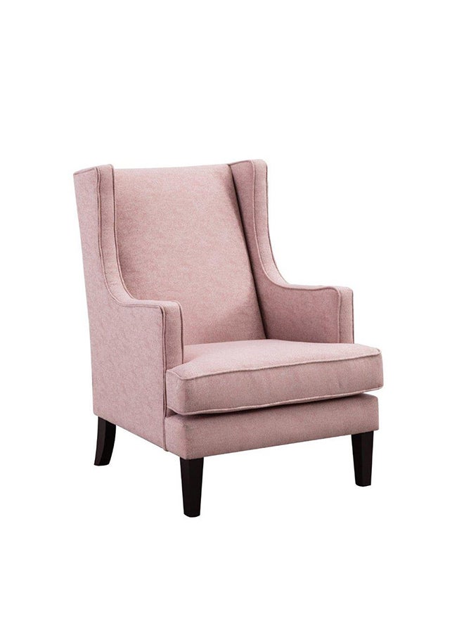 DANUBE HOME Zendee Fabric Accent Chair With Wooden Legs 1 Seater Living Room Furniture Pink 70x89x101cm - Image 3