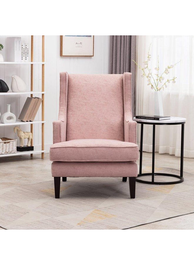 DANUBE HOME Zendee Fabric Accent Chair With Wooden Legs 1 Seater Living Room Furniture Pink 70x89x101cm - Image 4