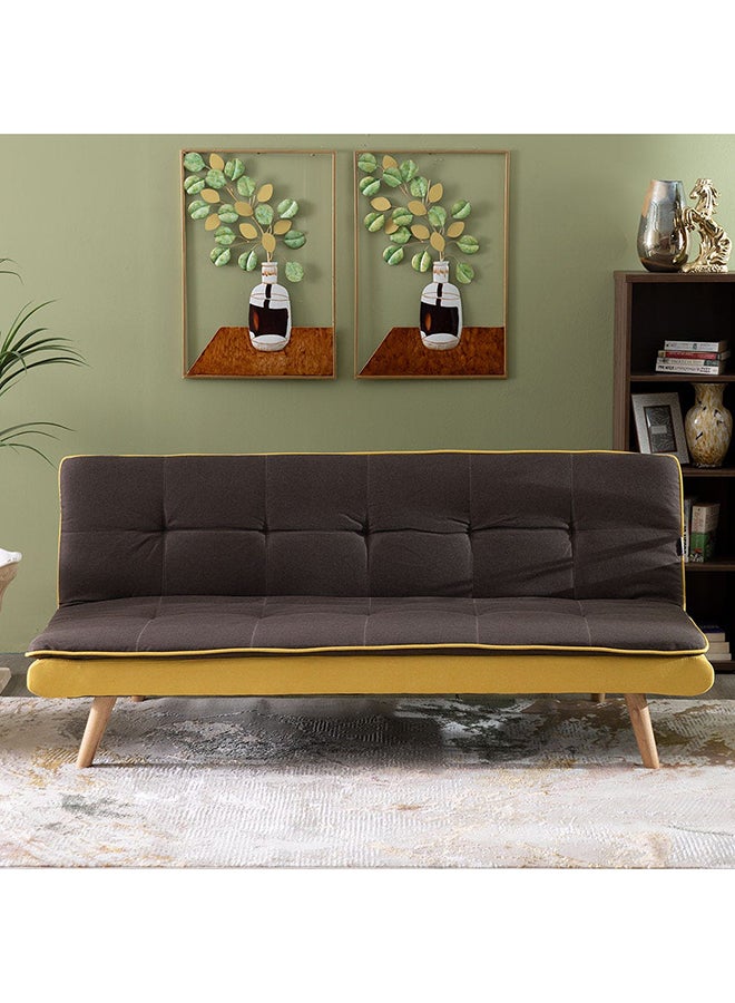 DANUBE HOME Beatrice 3 Seater Fabric Sleeping Sofabed Convertible Sofa Cum Bed Brown 180x80x77cm  - Image 5