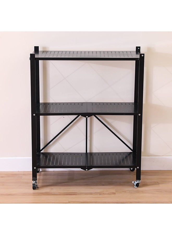 DANUBE HOME - Encila 3 Tier Foldable Shelf Black 71  x  34  x  87.5cm - Image 1