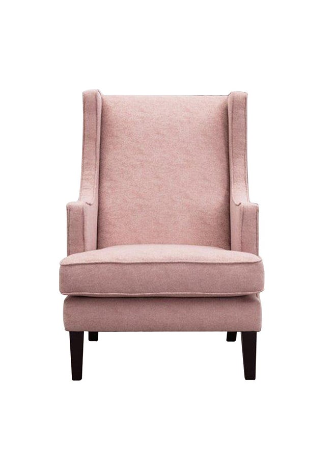 DANUBE HOME Zendee Fabric Accent Chair With Wooden Legs 1 Seater Living Room Furniture Pink 70x89x101cm - Image 1