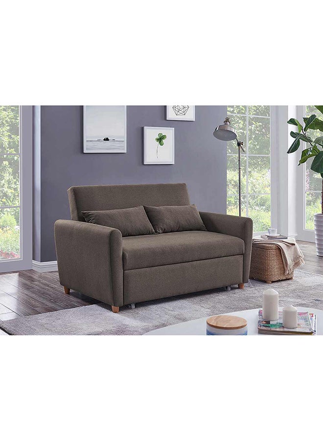 DANUBE HOME Alpha 2 Seater Fabric Sleeping Sofabed Convertible Sofa Cum Bed Brown 140x86x87.5cm  - Image 1