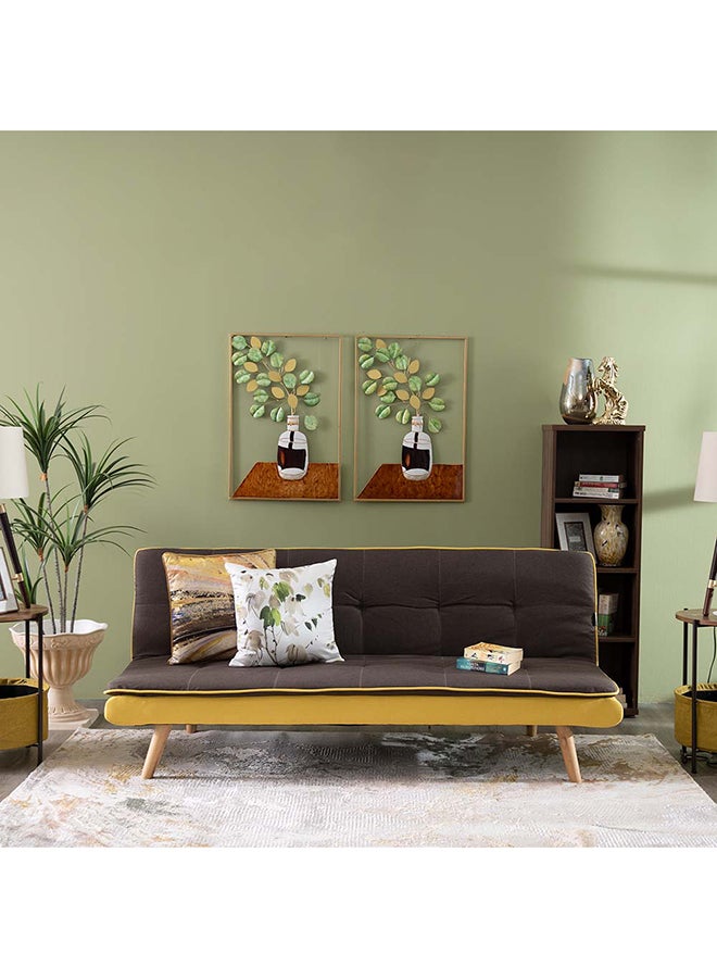 DANUBE HOME Beatrice 3 Seater Fabric Sleeping Sofabed Convertible Sofa Cum Bed Brown 180x80x77cm  - Image 1