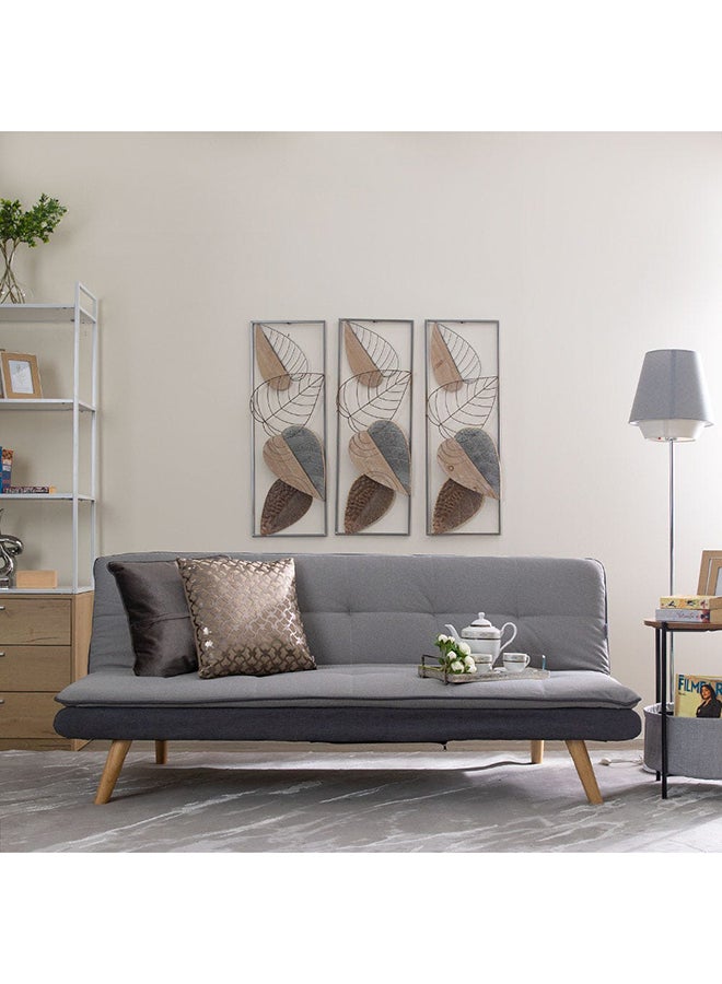 DANUBE HOME Beatrice 3 Seater Fabric Sleeping Sofabed Convertible Sofa Cum Bed Grey 180x80x77cm  - Image 1
