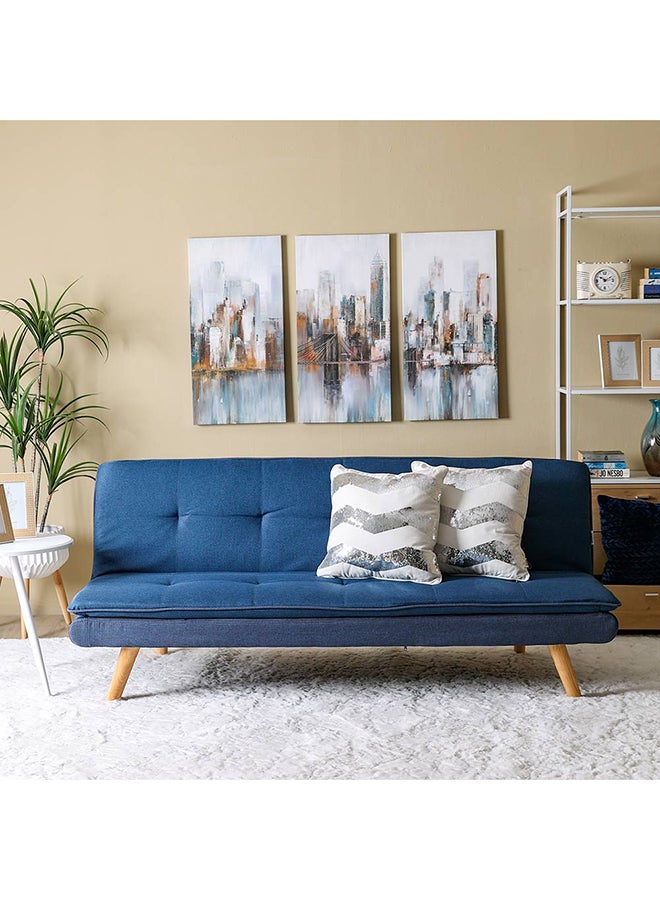 DANUBE HOME Beatrice 3 Seater Fabric Sleeping Sofabed Convertible Sofa Cum Bed Blue 180x80x77cm  - Image 1