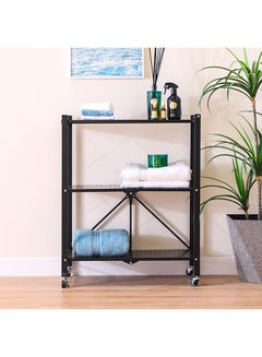Encila 3 Tier Foldable Shelf Black 71  x  34  x  87.5cm