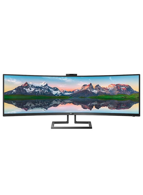 49-Inch Monitor, 499P9H1, Curved Dual QHD with VA panel, DisplayPort/HDMI/USB-C connectivity, 5W built in speakers and 2MP FHD built-in Windows Hello  webcam, height adjustable Black