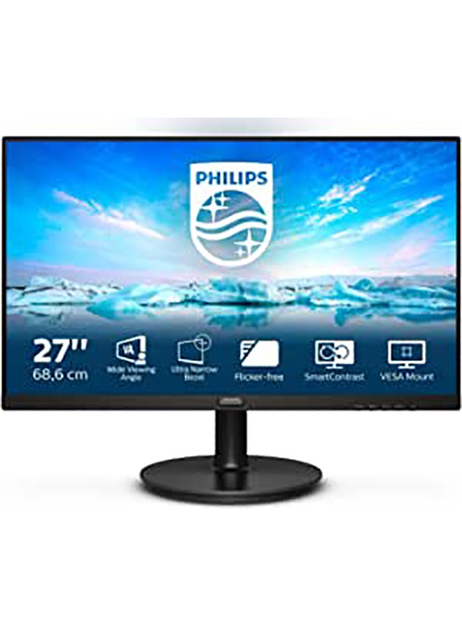 Philips - 27-Inch Monitor, 271V8L, FHD VA panel, with VGA/HDMI connectivity, Adaptive-Sync, Anti-glare, LowBlue mode, and Flicker-free technology Black - Image 1
